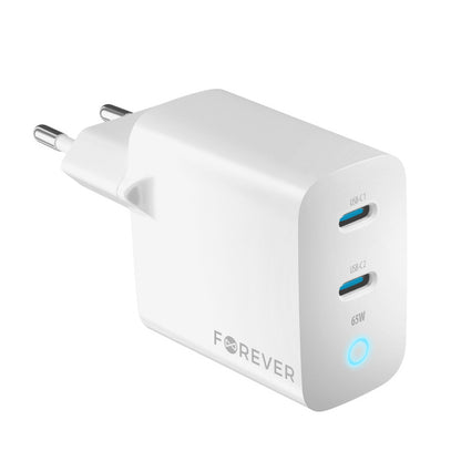 Forever Netwerkoplader TC-06-65CC, 65W, 3,25A, 2 x USB-C, Wit 