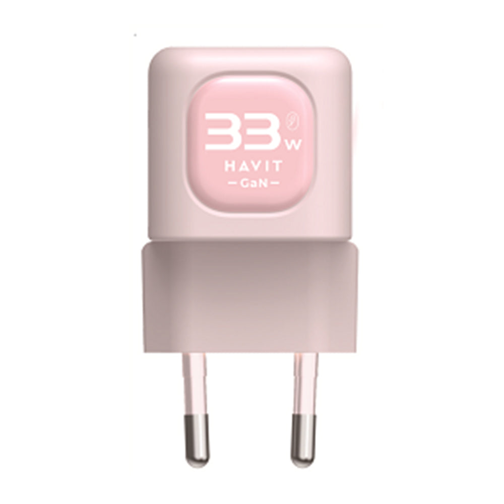 Netwerkoplader HAVIT UC230, 33W, 3A, 1 x USB-A - 1 x USB-C, Roze