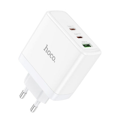Netwerkoplader HOCO N30, 65W, 3.25A, 1 x USB-A - 2 x USB-C, Wit
