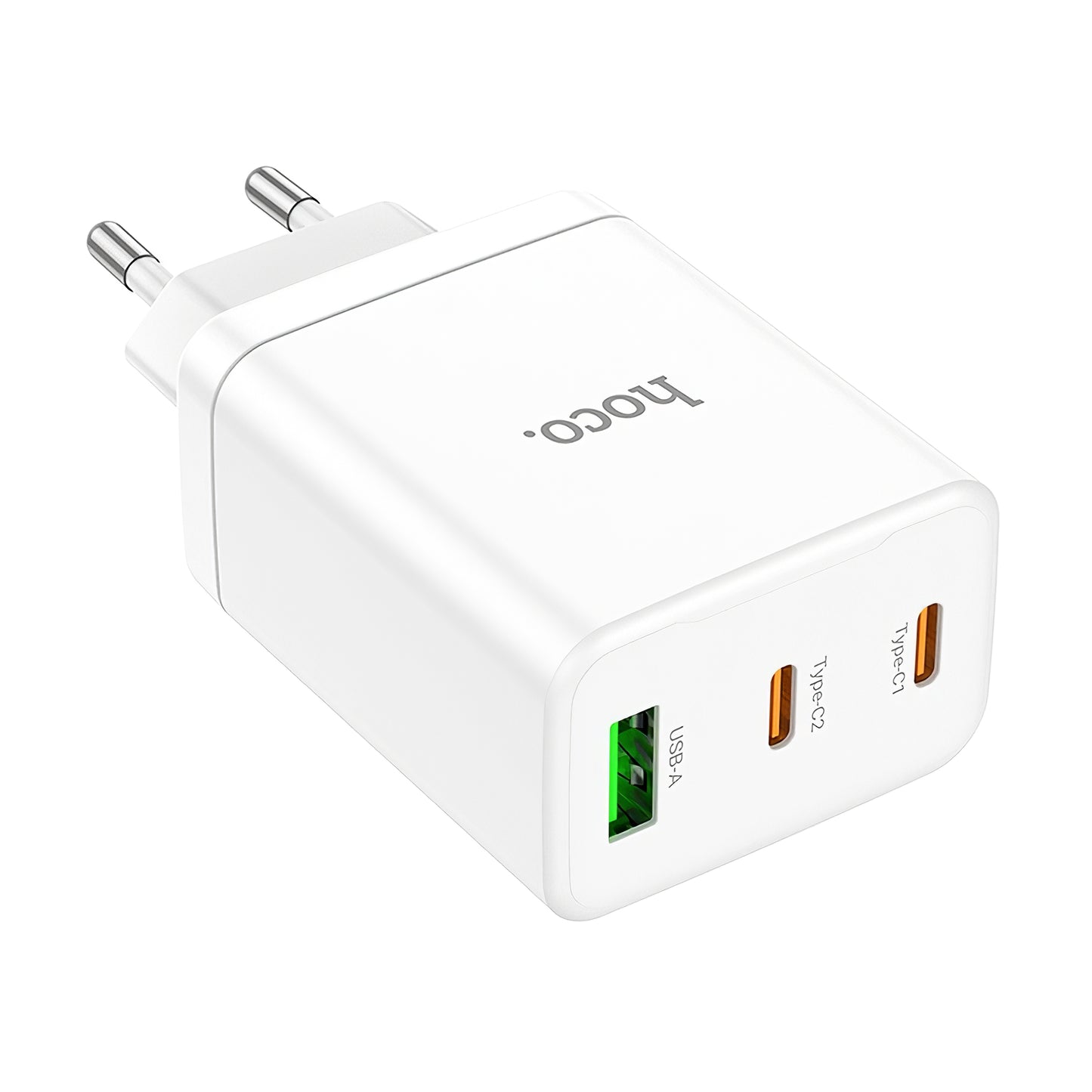 HOCO N33 Power Adapter, 35W, 3A, 1 x USB-A - 2 x USB-C, White