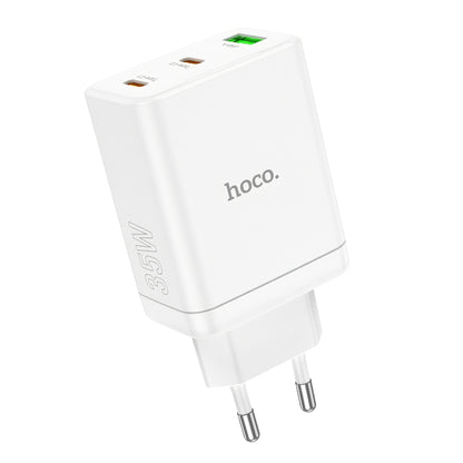 HOCO N33 Power Adapter, 35W, 3A, 1 x USB-A - 2 x USB-C, White