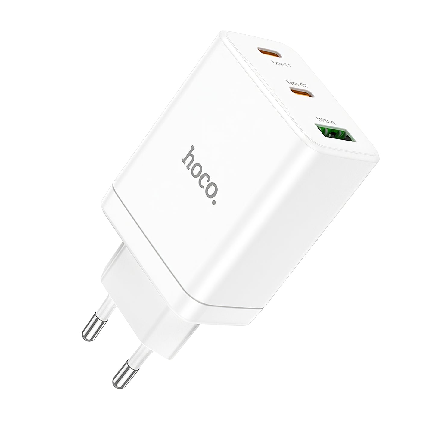 HOCO N33 Power Adapter, 35W, 3A, 1 x USB-A - 2 x USB-C, White