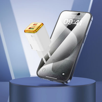 Netwerkoplader HOCO N52, 20W, 3A, 1 x USB-A - 1 x USB-C, Wit