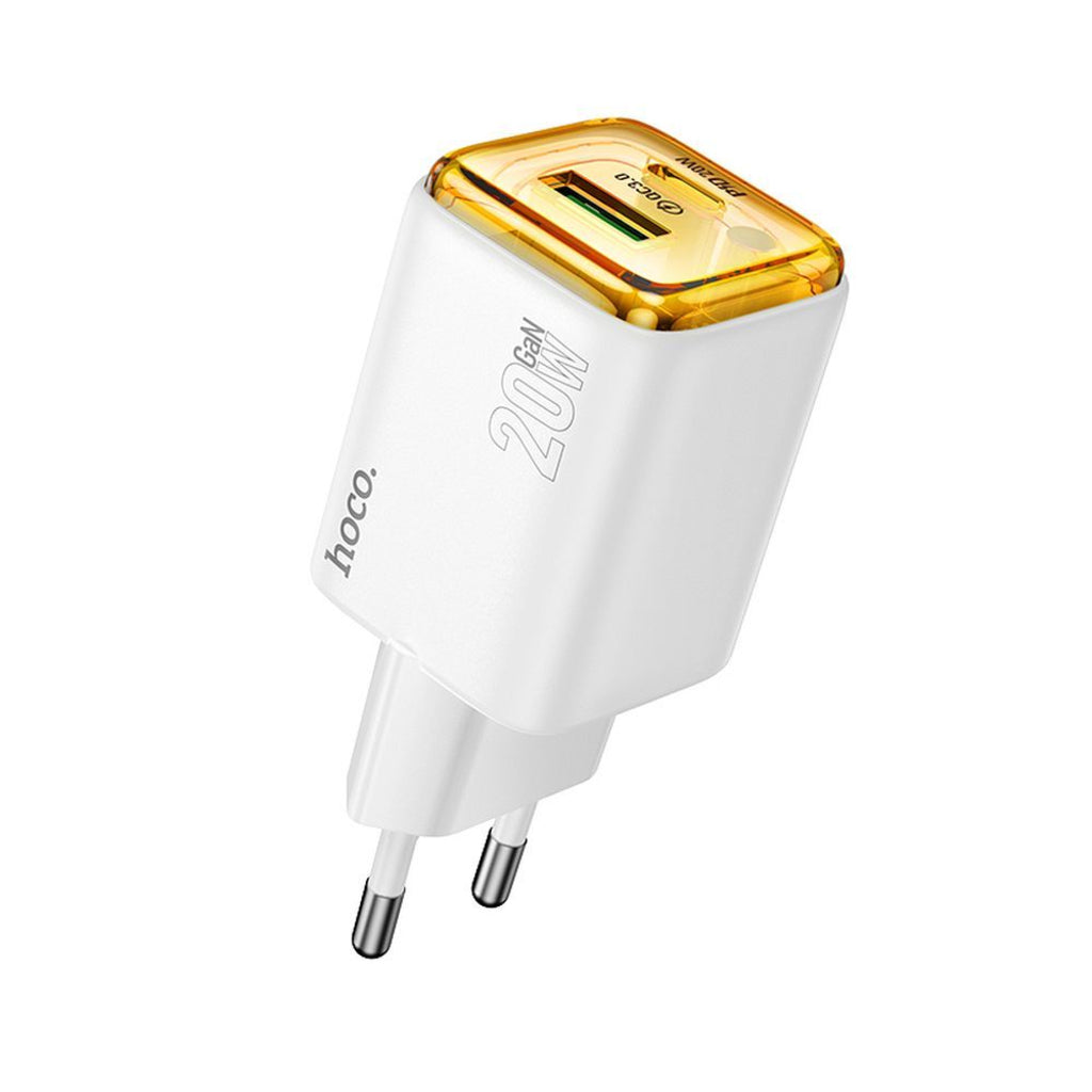 Netwerkoplader HOCO N52, 20W, 3A, 1 x USB-A - 1 x USB-C, Wit