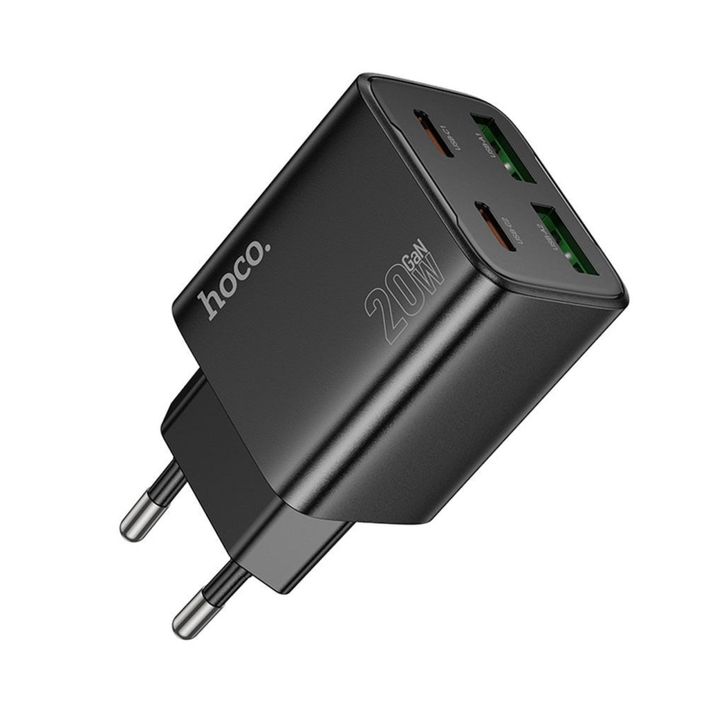 Netwerkoplader HOCO N55, 20W, 3A, 2 x USB-A - 2 x USB-C, Zwart