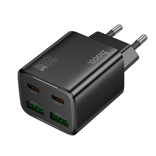 Netwerkoplader HOCO N55, 20W, 3A, 2 x USB-A - 2 x USB-C, Zwart