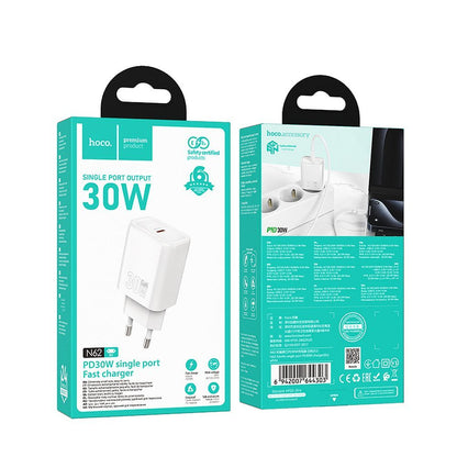Netwerkoplader HOCO N62, 30W, 3A, 1 x USB-C, Wit