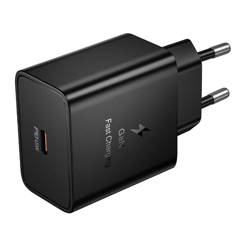 HOCO N77 Netlader, 45W, 3A, 1 x USB-C, Zwart
