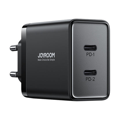 Joyroom JR-TCF09 Power Adapter, 40W, 3A, 2 x USB-C, Black