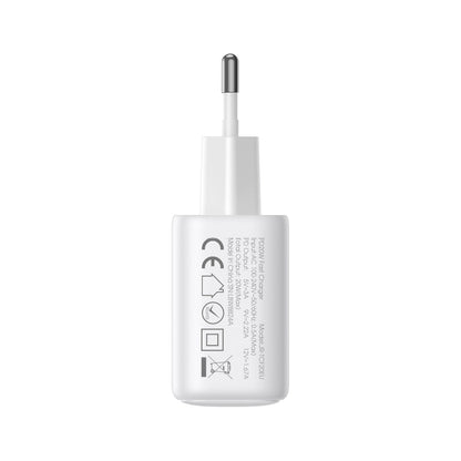 Netwerkoplader Joyroom JR-TCF21, 20W, 3A, 1 x USB-A - 1 x USB-C, Wit