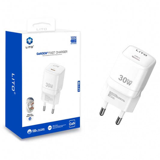Netwerkoplader Lito LC11, 30W, 3A, 1 x USB-C, Wit
