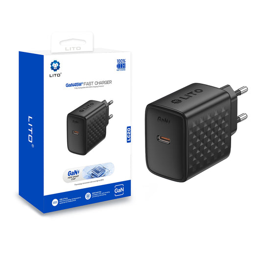 Netwerkoplader Lito LC20, 45W, 3A, 1 x USB-C, Zwart