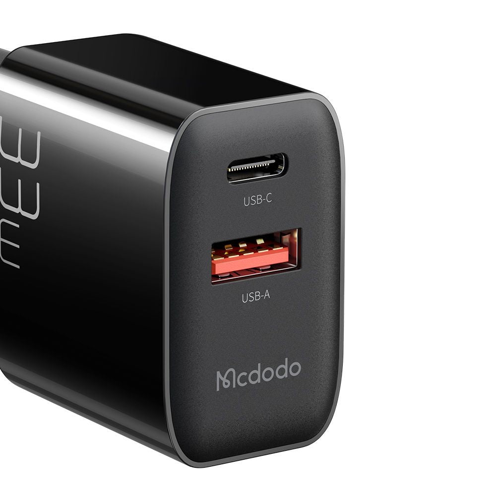 McDodo CH-0921 Netwerkoplader, 33W, 3A, 1 x USB-A - 1 x USB-C, Zwart