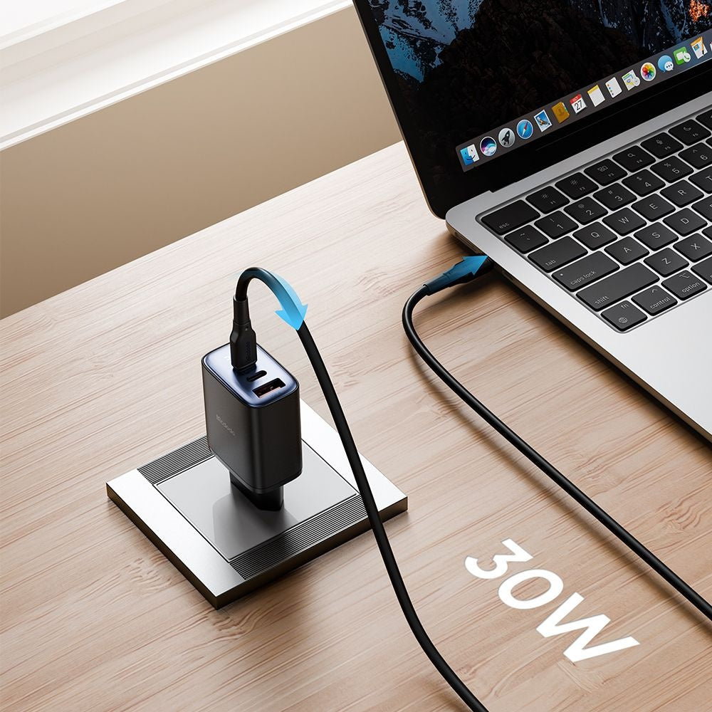 McDodo CH-2180 Netwerkoplader Display, 30W, 3A, 1 x USB-A - 2 x USB-C, Zwart
