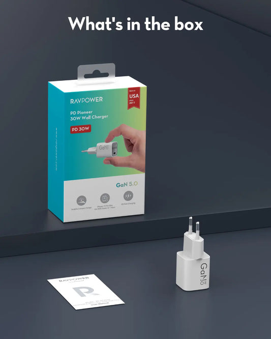 RavPower RP-PC1056 Netlader, 30W, 3A, 1 x USB-C, Wit