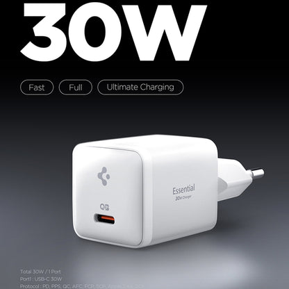 Spigen EE301EU Essential Netwerkoplader, 30W, 3A, 1 x USB-C, Wit KF2363556