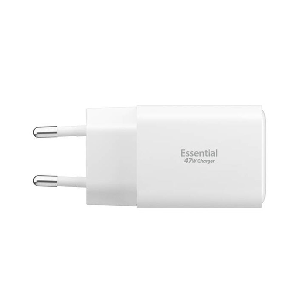 Spigen EE473EU Essential Netwerkoplader, 47W, 3A, 1 x USB-A - 2 x USB-C, Wit ACH09464