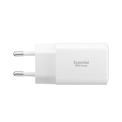 Spigen EE473EU Essential Netwerkoplader, 47W, 3A, 1 x USB-A - 2 x USB-C, Wit ACH09464