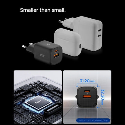 Spigen Essential Network Charger, 35W, 3A, 1 x USB-A - 1 x USB-C, White ACH09462
