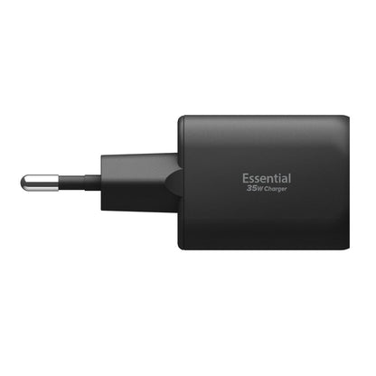 Spigen Essential Netwerkoplader, 35W, 3A, 1 x USB-A - 1 x USB-C, Zwart