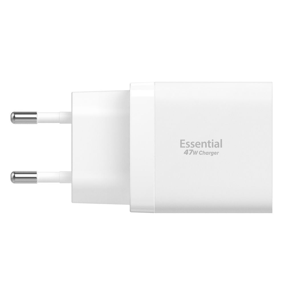Spigen Essential Netwerkoplader, 47W, 3A, 2 x USB-C, Wit