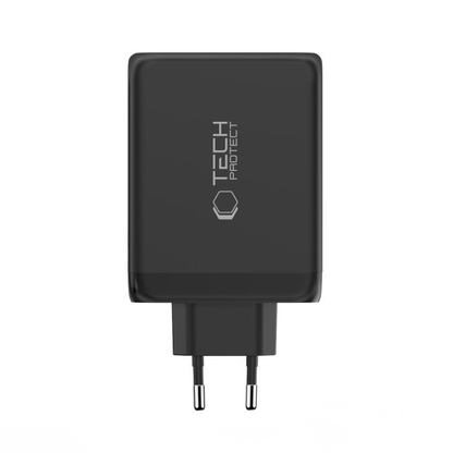 Tech-Protect NC200W-GAN Netwerkoplader, 200W, 5A, 1 x USB-A - 3 x USB-C, Zwart