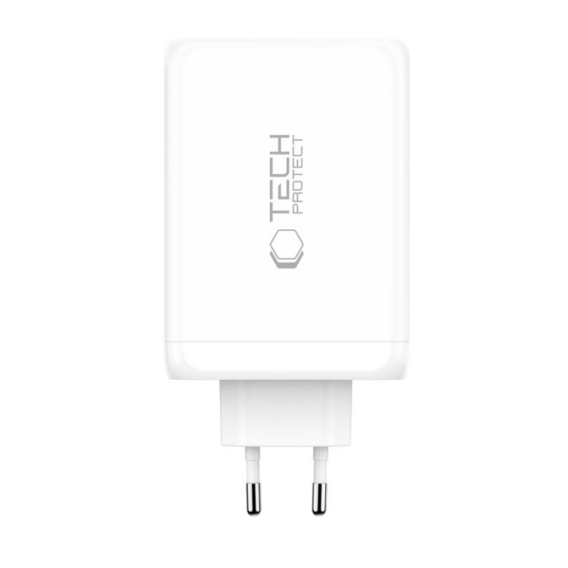 Tech-Protect NC240W-GAN Netwerkoplader, 240W, 5A, 1 x USB-A - 3 x USB-C, Wit