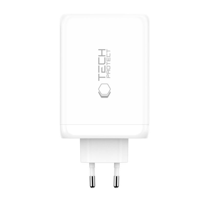 Tech-Protect NC240W-GAN Netwerkoplader, 240W, 5A, 1 x USB-A - 3 x USB-C, Wit