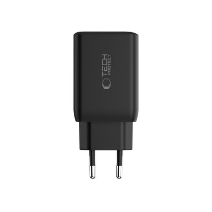 Tech-Protect NC45W Network Charger, 45W, 3A, 2 x USB-C, Black