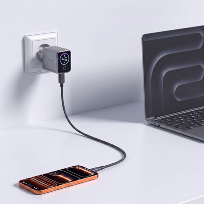 Tech-Protect NC45W Display Netvoeding, 45W, 3A, 1 x USB-C, Grijs