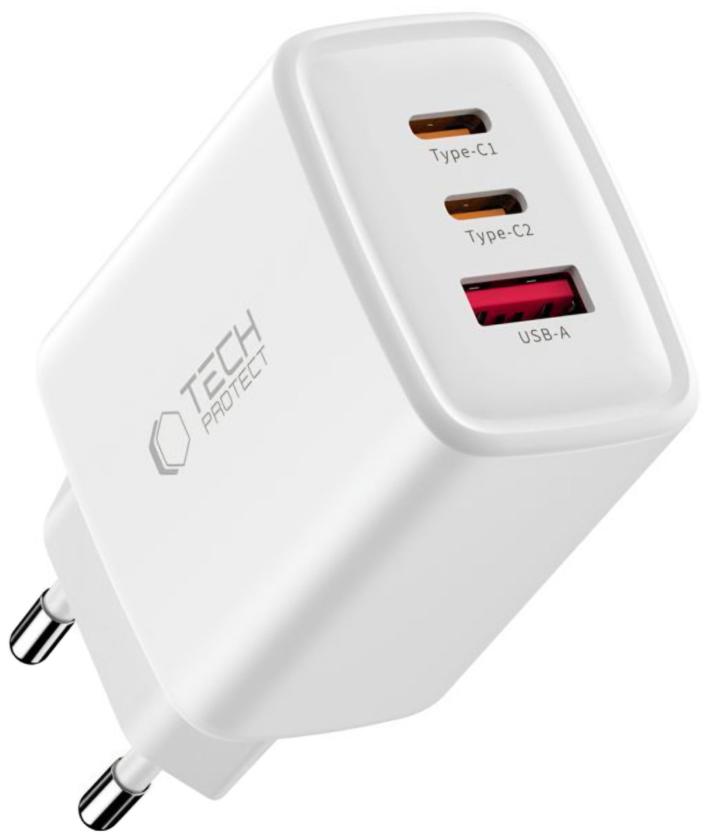 Netwerkoplader Tech-Protect NCA65W, 65W, 3A, 1 x USB-A - 2 x USB-C, Wit