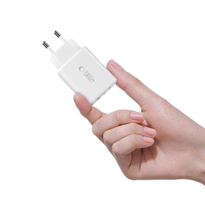 Netwerkoplader Tech-Protect NCA65W, 65W, 3A, 1 x USB-A - 2 x USB-C, Wit