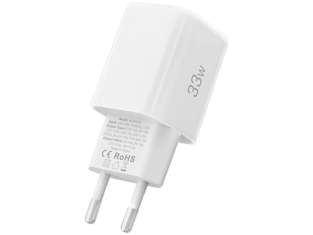 Netwerkoplader Tech-Protect NCM33W, 33W, 3A, 1 x USB-A - 1 x USB-C, Wit