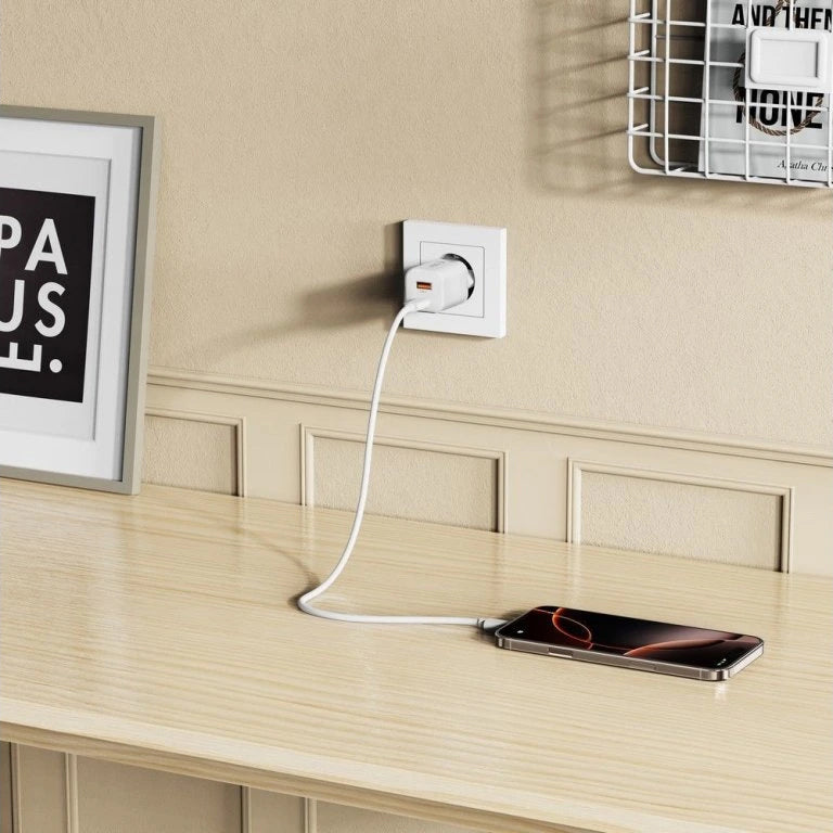 Netwerkoplader Tech-Protect NCM33W, 33W, 3A, 1 x USB-A - 1 x USB-C, Wit