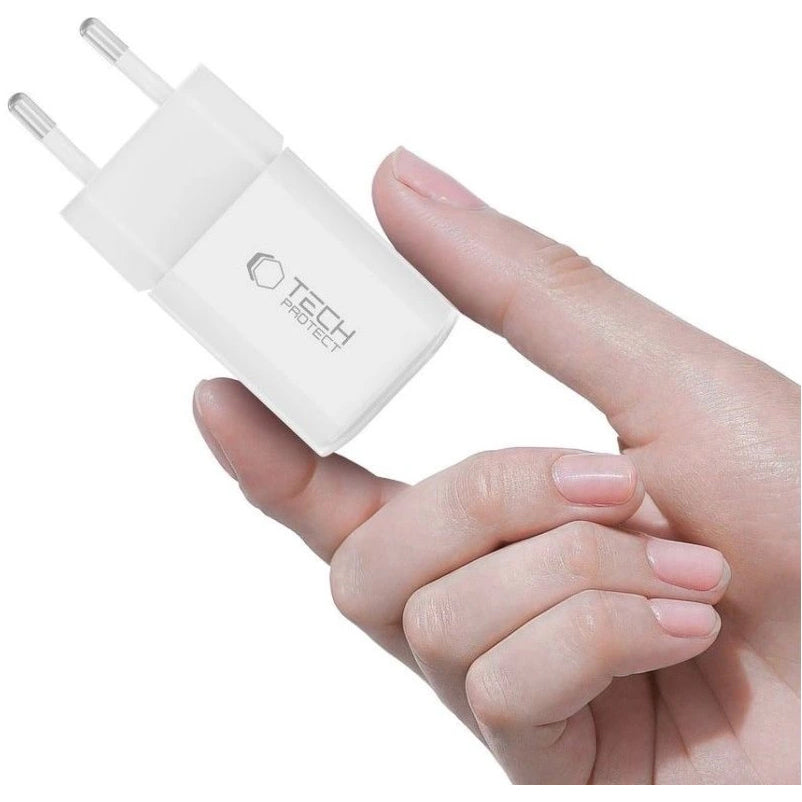 Netwerkoplader Tech-Protect NCM33W, 33W, 3A, 1 x USB-A - 1 x USB-C, Wit