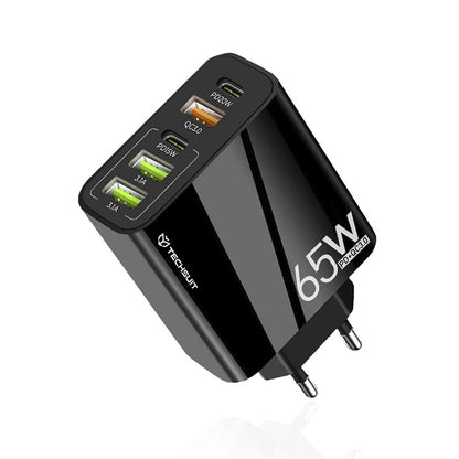 Netwerkoplader Techsuit CHC2 PentaXPower, 20W, 3A, 3 x USB-A - 2 x USB-C, Zwart
