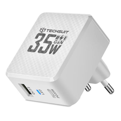 Netwerkoplader Techsuit CHPD173 Tiny, 35W, 3A, 1 x USB-A - 1 x USB-C, Wit