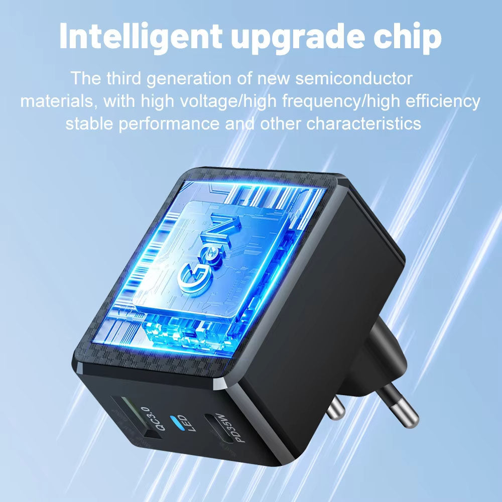 Netwerkoplader Techsuit CHPD173 Tiny, 35W, 3A, 1 x USB-A - 1 x USB-C, Wit