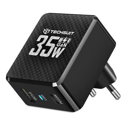 Techsuit CHPD173 Tiny Netwerkoplader, 35W, 3A, 1 x USB-A - 1 x USB-C, Zwart