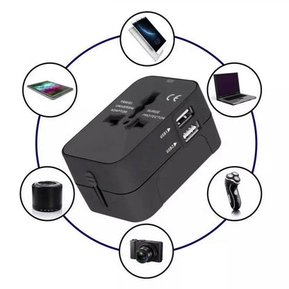 Techsuit HHT202 Travel Netwerkoplader, 10W, 2A, 2 x USB-A, Zwart