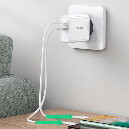 UGREEN CD170 Power Adapter, 36W, 3A, 1 x USB-A - 1 x USB-C, White