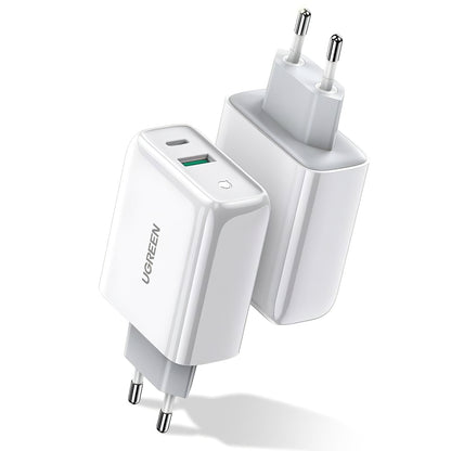 UGREEN CD170 Power Adapter, 36W, 3A, 1 x USB-A - 1 x USB-C, White