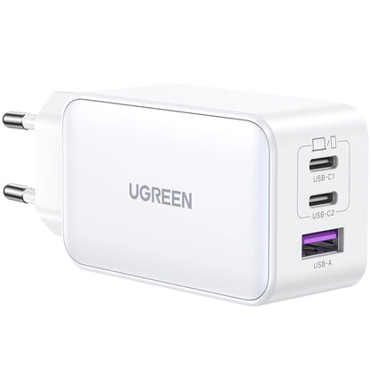 UGREEN CD244 Wall Charger, 65W, 3A, 1 x USB-A - 2 x USB-C, Gray