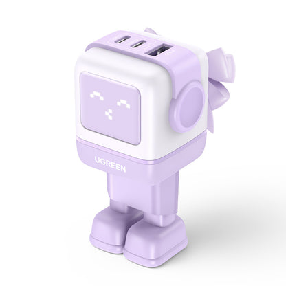 UGREEN CD361 Uno Netwerkoplader, 65W, 3.25A, 1 x USB-A - 2 x USB-C, Paars