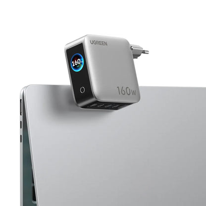 UGREEN Nexode Pro X774 (65637B) netlader met display, 160 W, 5 A, 1 x USB-A - 4 x USB-C, grijs