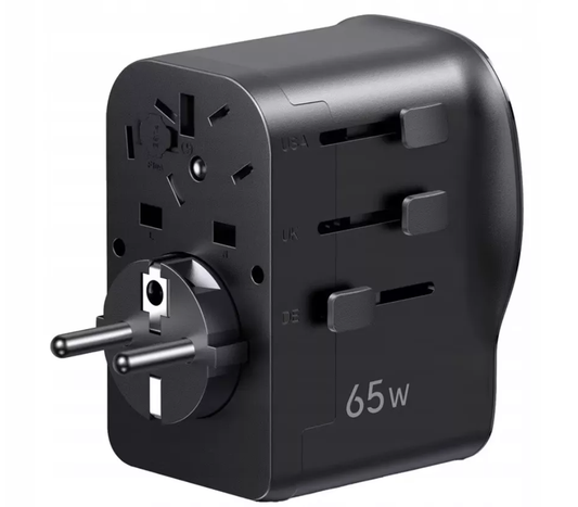 UGREEN Travel S550 Netadapter (55001), 65W, 3,25A, 1 x USB-A - 2 x USB-C, Zwart