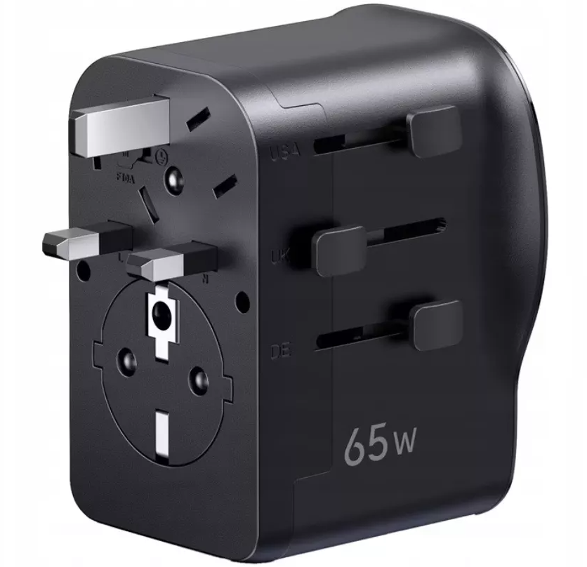 UGREEN Travel S550 Netadapter (55001), 65W, 3,25A, 1 x USB-A - 2 x USB-C, Zwart