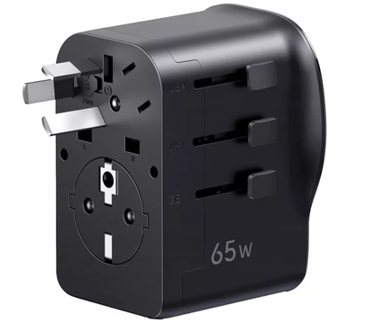 UGREEN Travel S550 Netadapter (55001), 65W, 3,25A, 1 x USB-A - 2 x USB-C, Zwart
