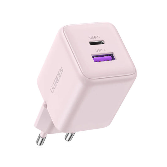 UGREEN X516 Netwerkoplader, 30W, 3A, 1 x USB-A - 1 x USB-C, Roze