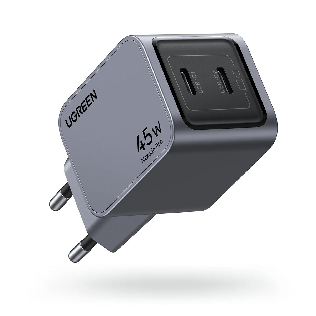 Netwerklader UGREEN X707 Nexode Pro, 45W, 3A, 2 x USB-C, Grijs 